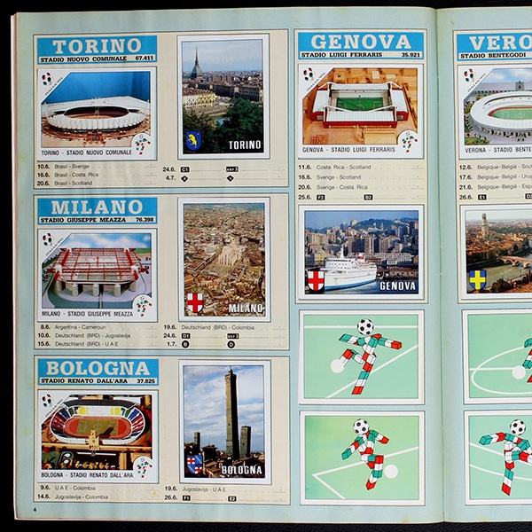 Italia 90 Panini Sticker Album komplett