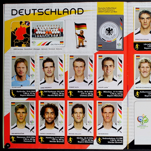 Germany 2006 Panini Sticker Album komplett