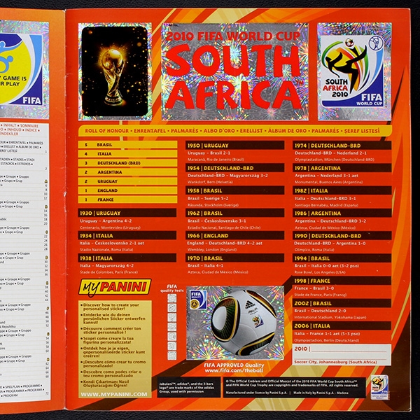 South Africa 2010 Panini Sticker Album komplett + Update
