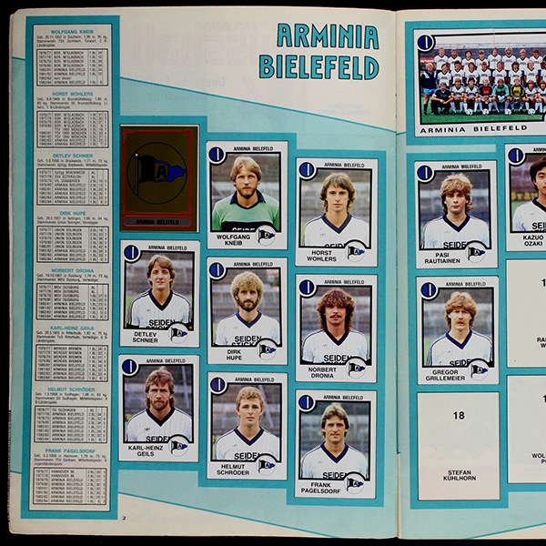 Fußball 84 Panini Sticker Album teilgefüllt