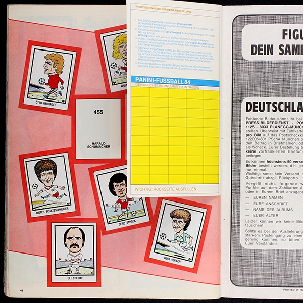 Fußball 84 Panini Sticker Album teilgefüllt