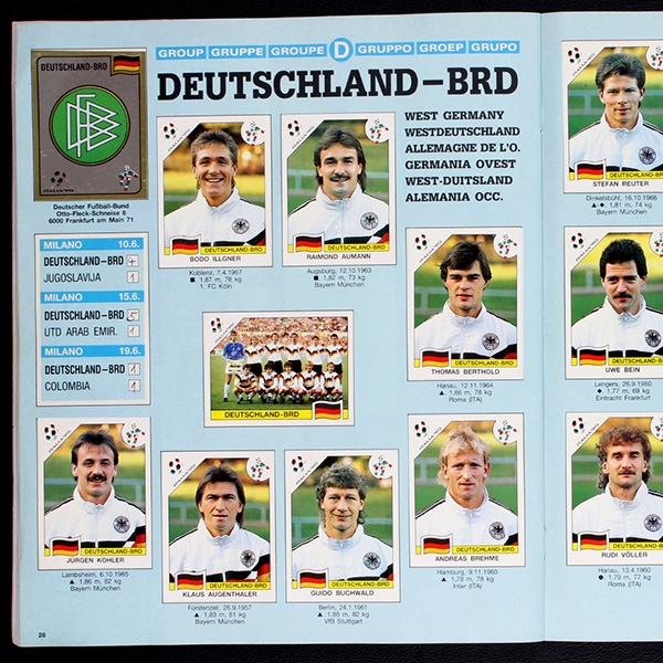 Italia 90 Panini Sticker Album komplett