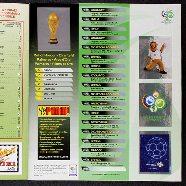 Germany 2006 Panini Sticker Album komplett