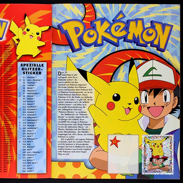 Pokemon Merlin Sticker Album teilgefüllt