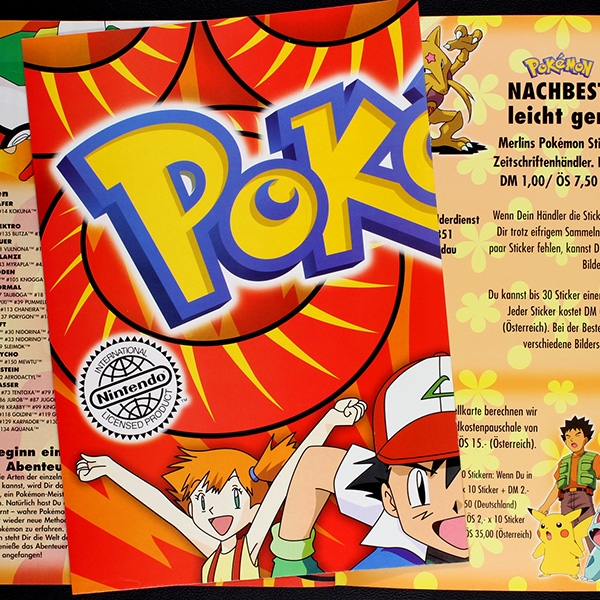 Pokemon Merlin Sticker Album teilgefüllt