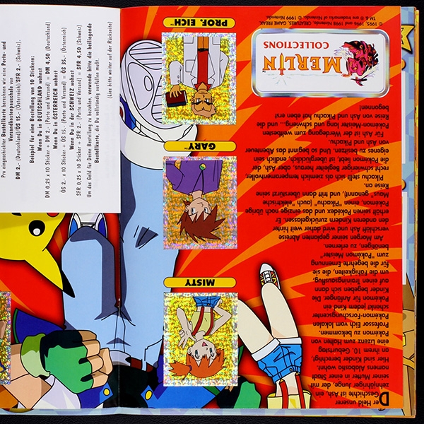 Pokemon Merlin Sticker Album teilgefüllt