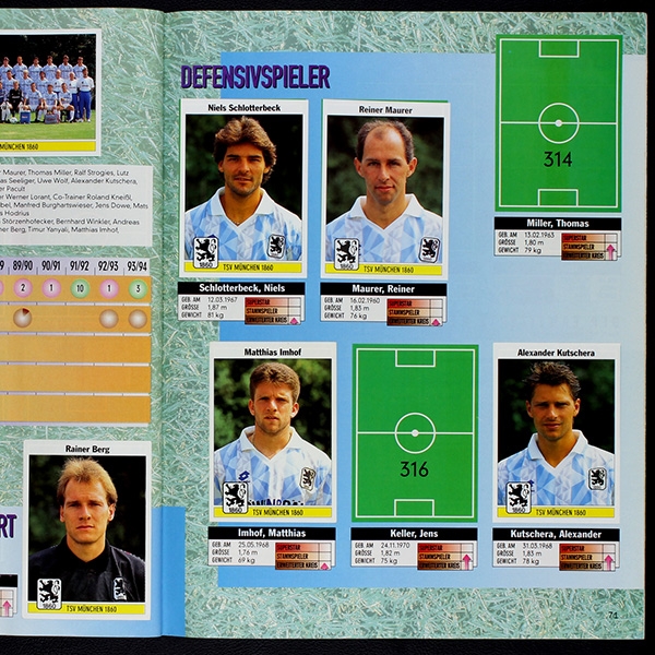 Fußball 95 Panini Sticker Album teilgefüllt -9