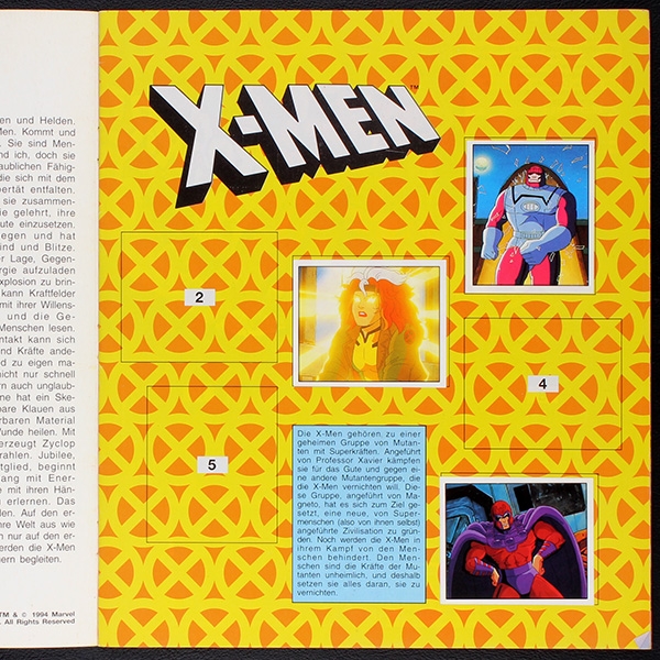 X-Men Panini Sticker Album teilgefüllt