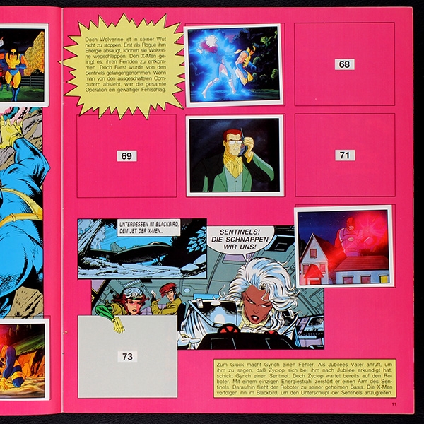 X-Men Panini Sticker Album teilgefüllt