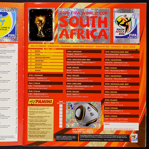 South Africa 2010 Panini Sticker Album komplett