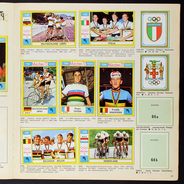 München 72 Panini Sticker Album teilgefüllt