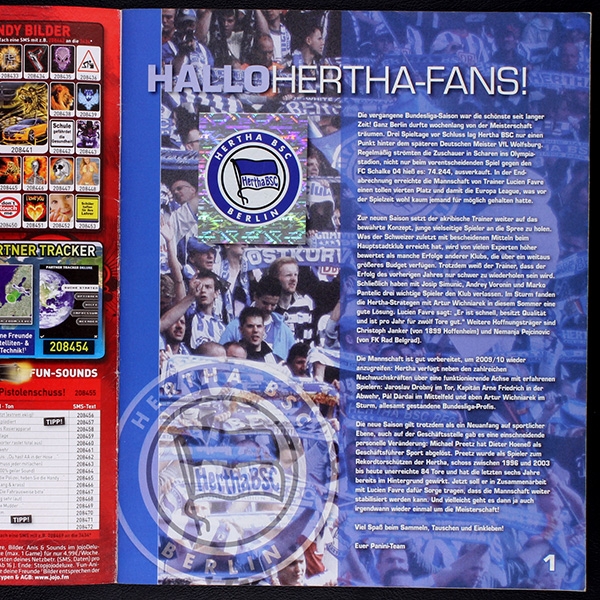 Hertha BSC 2009 Panini Sticker Album komplett