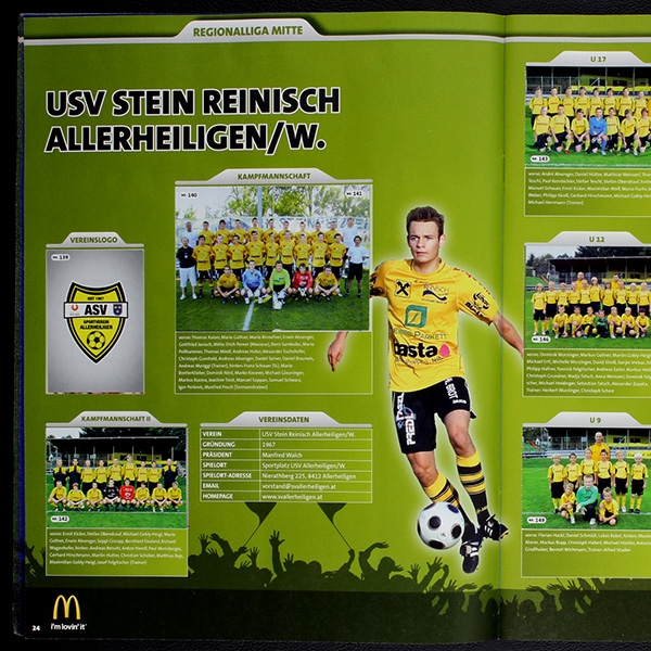 steirischer Fußball 2009 Kleine Zeitung Album komplett