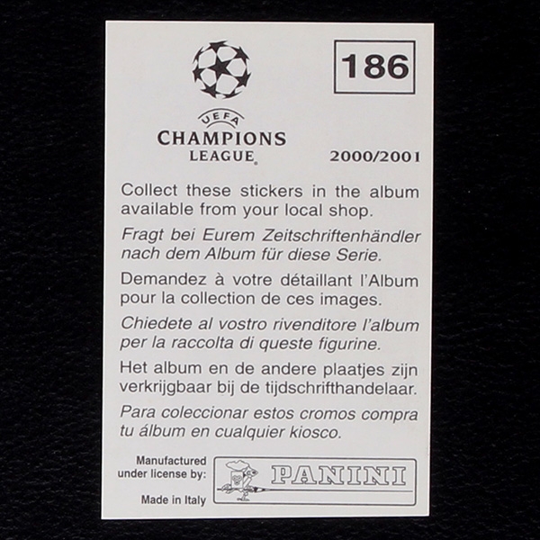 Zinedine Zidane Panini Sticker No. 186 - Champions League 2000