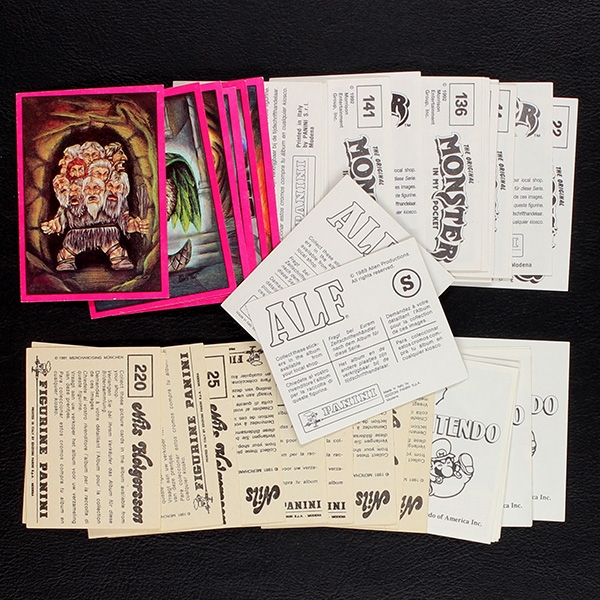 Alf, Monster in my Pocket, Nintendo, Nils Holgerson 55 Sticker Konvolut