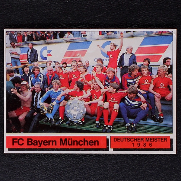 Bayern München Panini Poster Sticker Deutscher Meister - Fußball 86