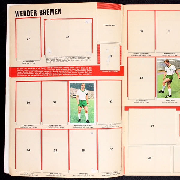 Bundesliga-Asse 1968 Sicker-Verlag Album teilgefüllt
