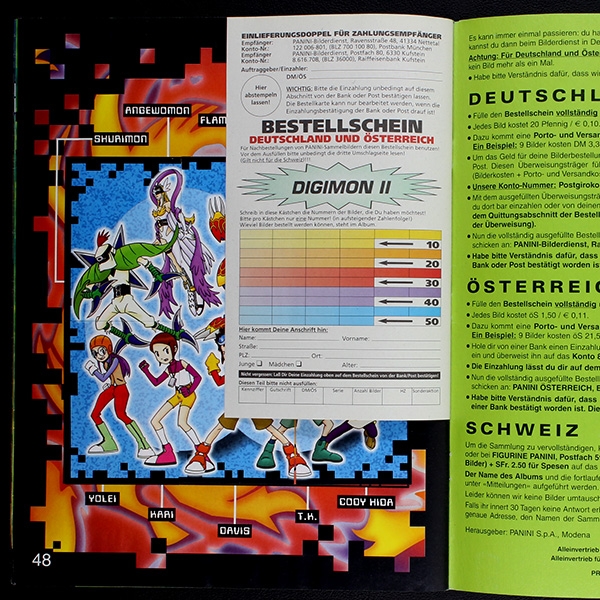 Digimon 2 Panini Sticker Album teilgefüllt