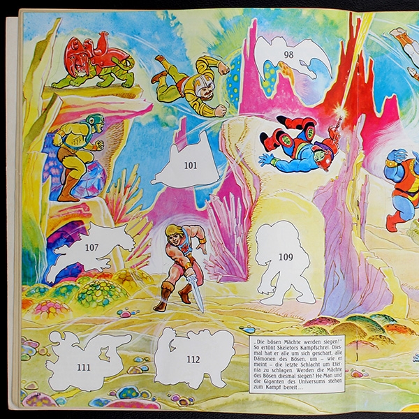 Master of the Universe Panini Sticker Album teilgefüllt
