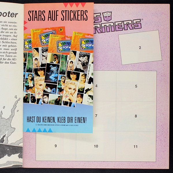 Transformers Panini Sticker Album teilgefüllt