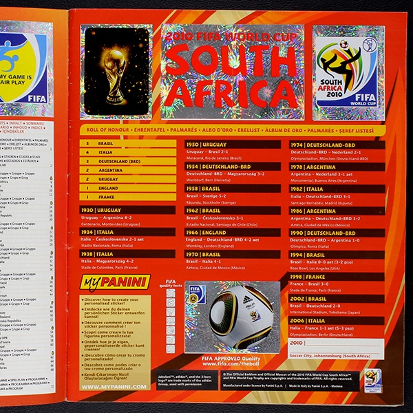 South Africa 2010 Panini Sticker Album komplett