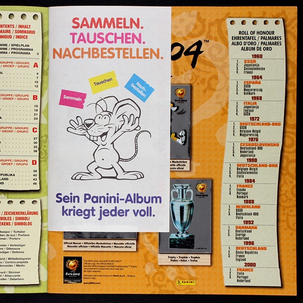 Euro 2004 Panini Sticker Album komplett
