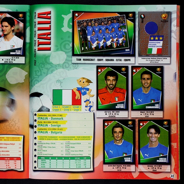 Euro 2004 Panini Sticker Album komplett