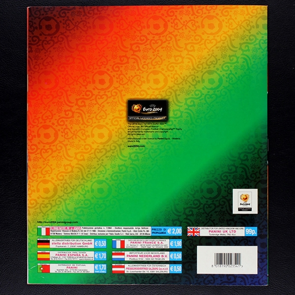 Euro 2004 Panini Sticker Album komplett