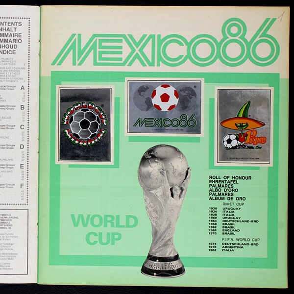 Mexico 86 Panini Sticker Album komplett