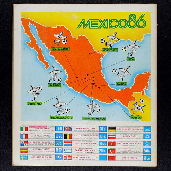 Mexico 86 Panini Sticker Album komplett