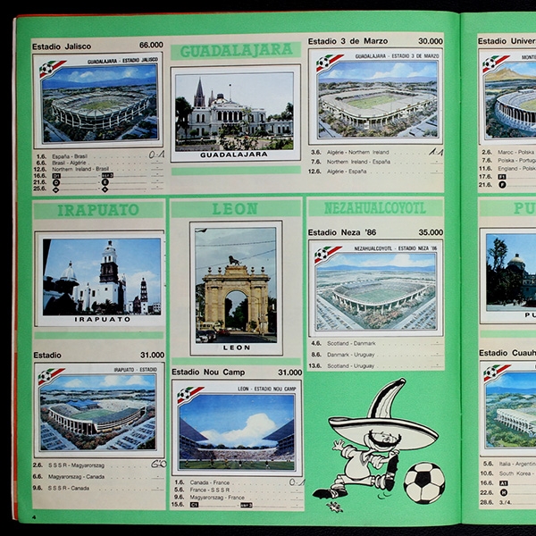 Mexico 86 Panini Sticker Album komplett