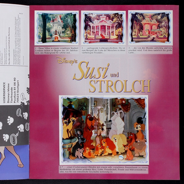 Susi und Strolch Panini Sticker Album komplett
