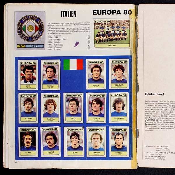 Fußball 80 Panini Sticker Album komplett - schlecht
