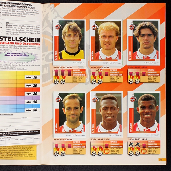 Fußball 96 Panini Sticker Album komplett + Tops Heft