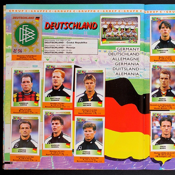 Euro 96 Panini Sticker Album komplett