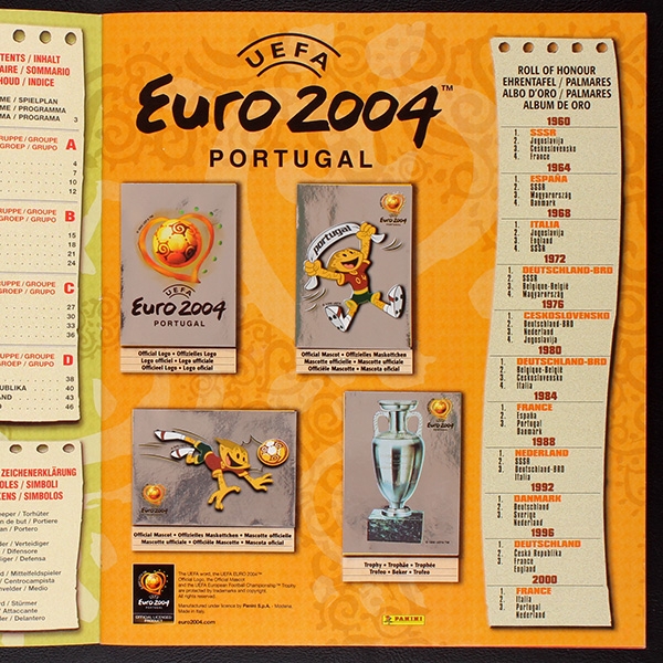 Euro 2004 Panini Sticker Album komplett