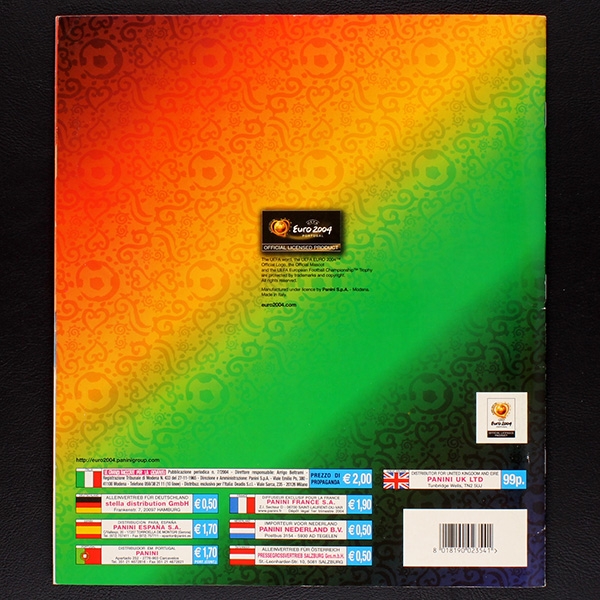 Euro 2004 Panini Sticker Album komplett