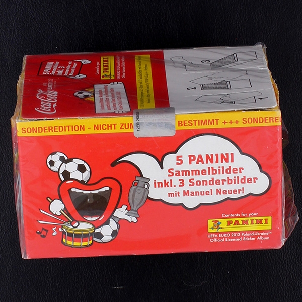 Euro 2012 Panini Box mit 100 Sticker Tüten - Coca Cola Version
