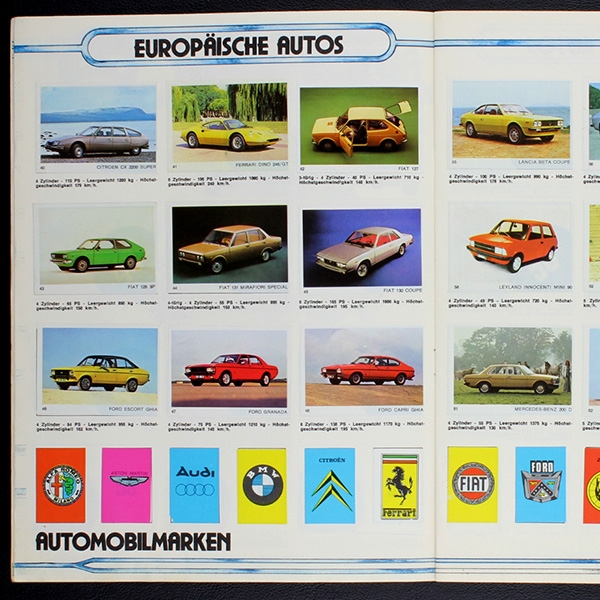 Auto 1977 Americana Sticker Album komplett