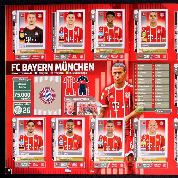 Fußball 2017 Topps Sticker Album komplett