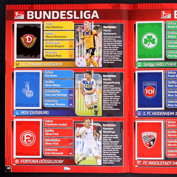 Fußball 2017 Topps Sticker Album komplett