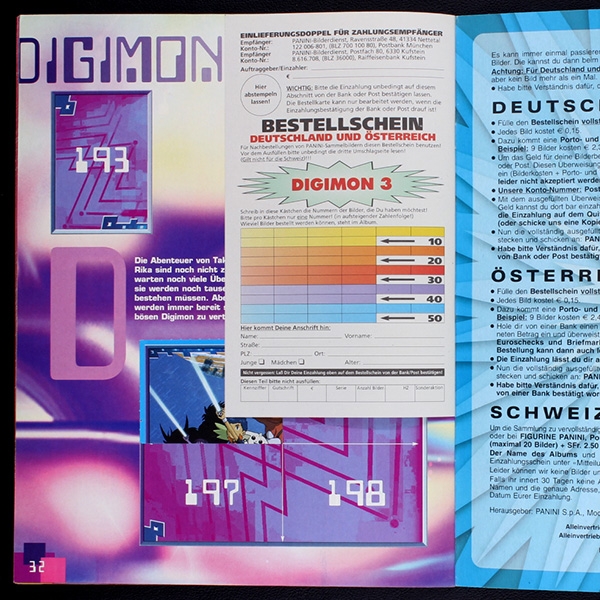 Digimon New Panini Sticker Album teilgefüllt