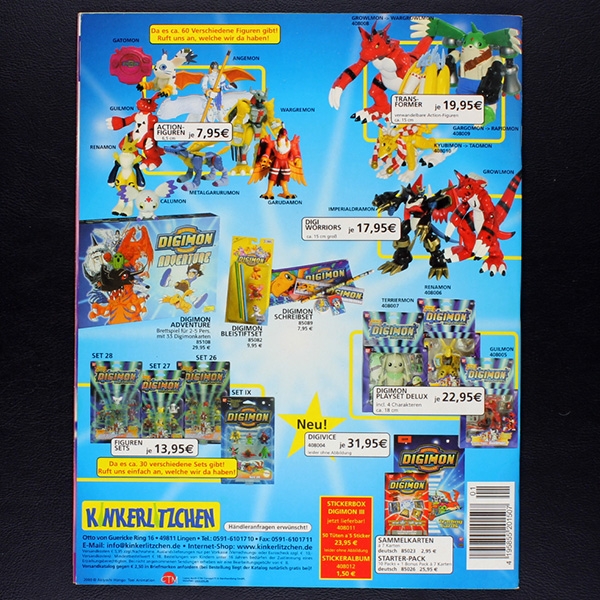 Digimon New Panini Sticker Album teilgefüllt