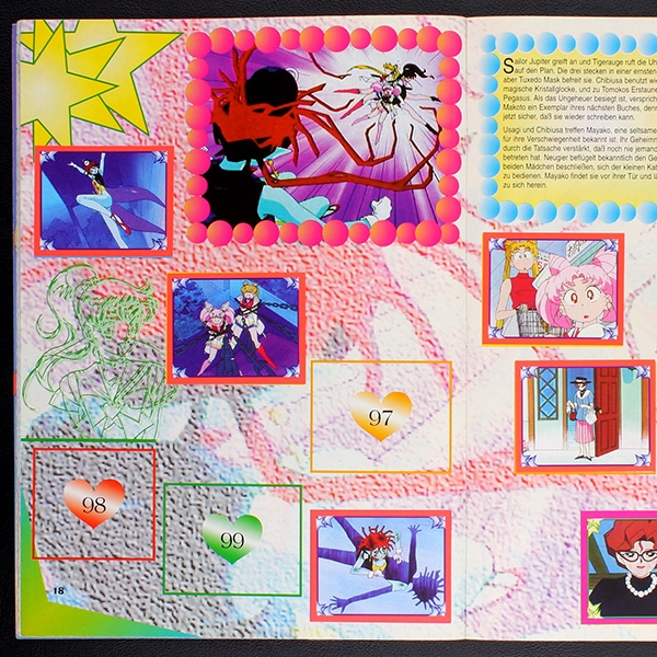Sailor Moon Neue Serie Merlin Sticker Album teilgefüllt