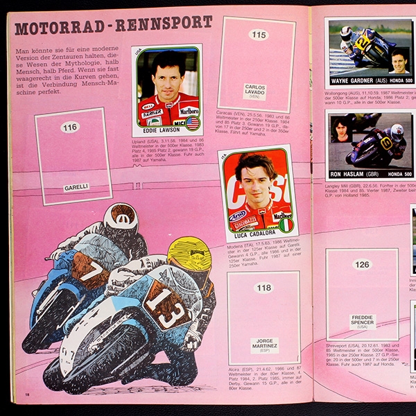 Motor Adventures Panini Sticker Album teilgefüllt