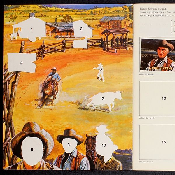 Bonanza Americana Sticker Album teilgefüllt