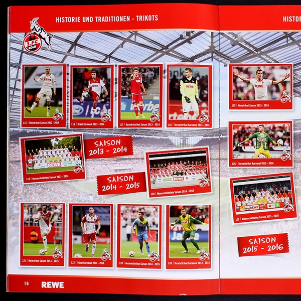 1 FC Köln 2016 REWE Sticker Album komplett