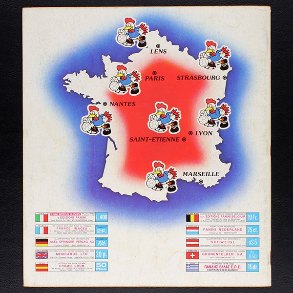 Euro 84 Panini empty sticker album