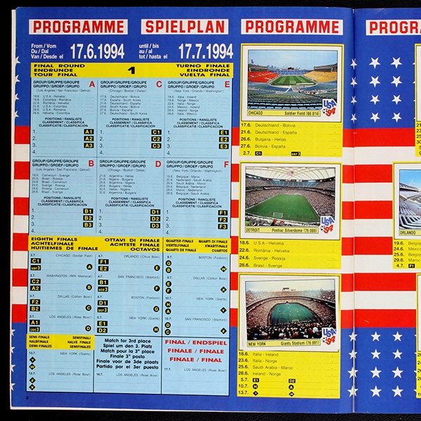 USA 94 Panini Sticker Album komplett