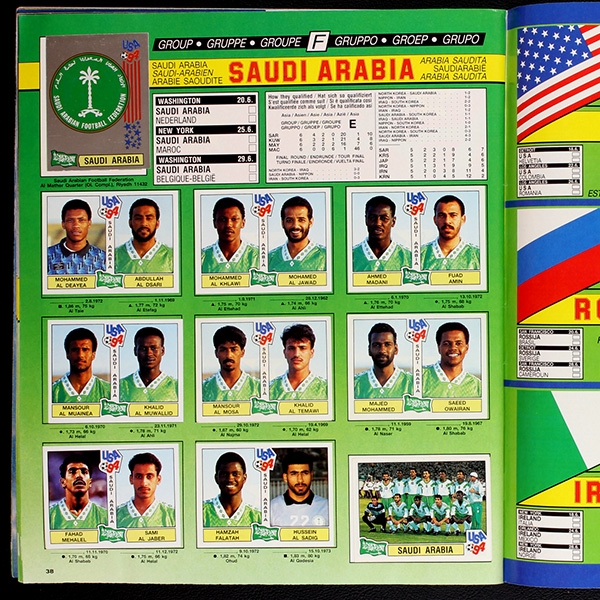 USA 94 Panini Sticker Album komplett